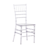 Chaise de réception Napoléon transparente en acrylique incassable pour mariage en extérieur, couleur or translucide