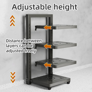 Estante de Almacenamiento Multiusos Ajustable y Duradero de Metal para Cocina, Organizador de Platos y Ollas Debajo del Fregadero, Estante para Horno de Microondas - Product Image 5