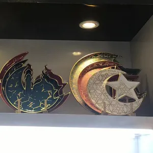 阿拉伯独特设计月亮星造型陶瓷小吃盘上菜黄金家居婚礼创意餐具盘套装