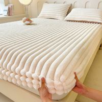 Protège-matelas en velours épais pour l'hiver Drap-housse Housses de matelas Drap-housse et plat Super doux pour bébé