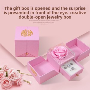 Nieuwe Kleurserie Dubbel-Openende Rozenzeep Bloemen Geschenkdoos Eco-vriendelijke Stevige Dozen met Lade voor Sieraden Ringen - Product Image 2