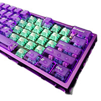 Thermally Sublimated PC Material purple Gradient Transparent Keycaps, Factory Highly Customized Mechanical Keyboard Keycaps