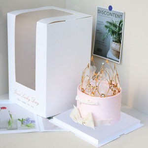 Chất lượng cao 6 inch vuông Pet Wedding Bánh hộp Lá Trắng đóng gói quà tặng cho <span class=keywords><strong>cupcakes</strong></span> sẵn sàng để tàu - Product Image 3