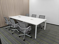 Table de conférence rectangulaire en bois de style moderne sur mesure, avec structure métallique, pour 10 personnes, usage commercial, bureau, école