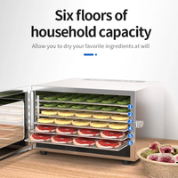 Déshydrateur de fruits compact LT-163 à 6 plateaux, 400W, pour légumes, viande et herbes, avec contrôle de température 30-90 degrés