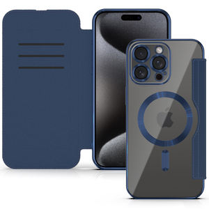 Lujo chapado a prueba de golpes tarjeta bolsillo magnético libro Flip cuero cartera contraportada para IPhone 15 <span class=keywords><strong>Pro</strong></span> Max 14 Plus <span class=keywords><strong>13</strong></span> 12 11 Xs Xr - Product Image 5
