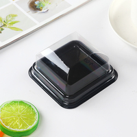 Prix usine Mini Conteneur Emballage Donut Pâtisserie Noir Dessert Boîte Transparente Unique Mochi Boîte pour Emballage Alimentaire