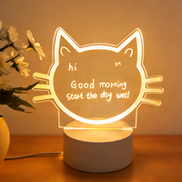Lampe de nuit LED 3D multicolore à intensité variable, cadeau, lampe vierge créative, tableau d'écriture et de messages en acrylique réinscriptible