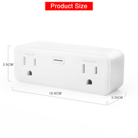 Produit moderne norme américaine 15A WiFi prise intelligente prise murale prise multi-prise adaptateur de protection de sécurité