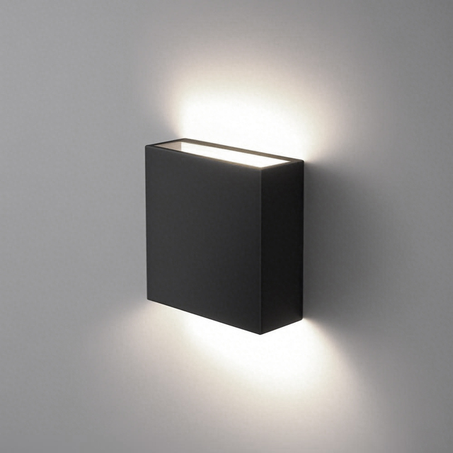 Black Modern LED Wall Sconce Indoor Wall Light 8in 25W IP54 Up Down Wall Mount Light for Living Room Hallway Corridor