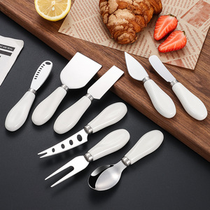 Cheese <b>Knife</b> <b>Set</b> Stainless Steel Ceramic Handle Dishwasher Safe Cheese Tools - Product Image 4
