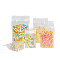 Sacs d'emballage alimentaire en plastique transparent à fond plat de différentes tailles avec fermeture éclair pour bonbons, riz, snacks et sucre