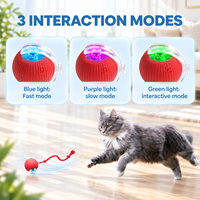 Jouet interactif automatique intelligent pour chien et chat à 360 degrés avec corde en silicone et polyester durable, rechargeable par USB et design simple