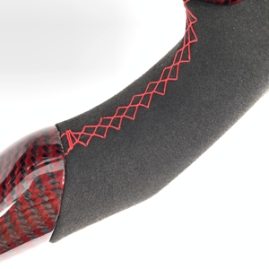 Volante de Fibra de Carbono Personalizado CCExcellent para la 11ª Generación, Tipo Deportivo, Fibra de Carbono Negra y Roja - Product Image 3