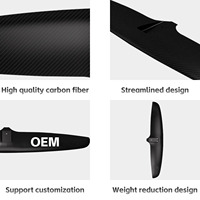 Planche à hydrofoil en carbone GUANYONG GY-PNG 1010 Axis PNG Foils 1430 cm² noire pour la navigation longue distance en aval et le paddle facile