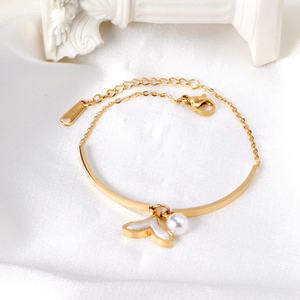 Bracelet d'amitié personnalisé avec logo, plaqué or 18 carats, en acier inoxydable, simple, pour amoureux - Product Image 5