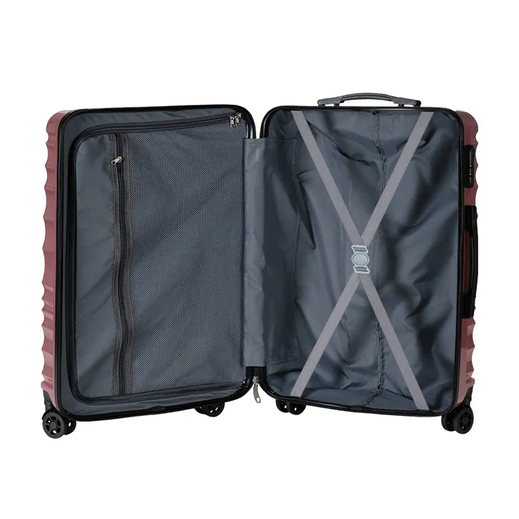 Handiness marrone chiaro conciso ABS + materiali PC valigia di lusso portapacchi trolly set 3 pezzi con lucchetto