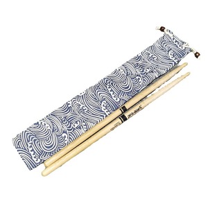 Pochette personnalisée fine de style japonais avec cordon de serrage pour baguettes de batterie, sac de rangement durable et portable pour longues baguettes et brosses de batterie, organisateur d'accessoires de batterie - Product Image 1