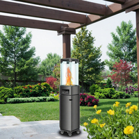 Chauffe-terraces au propane en acier moderne de forme hexagonale avec foyer rapide sans fumée