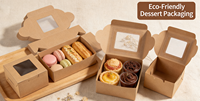 Boîtes à gâteaux en papier kraft écologiques, boîte à pâtisserie individuelle, emballage avec fenêtre transparente pour beignets, mini-gâteaux, tartes, tranches, collations