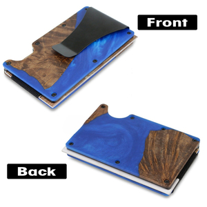 Portafoglio Sottile in Alluminio con Blocco RFID, Fermasoldi da Uomo, Porta Carte Antifurto da Viaggio, Accessorio Minimalista per Tasca Frontale con Cinturino Elastico - Product Image 6