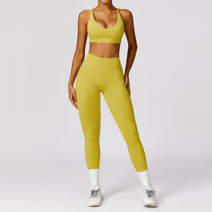 Sujetador de entrenamiento de realce acolchado de alto impacto para mujer y mallas de Fitness con Control de barriga 2 uds ropa de gimnasio 2025 - Product Image 2