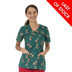 ชุดยูนิฟอร์มพยาบาลลายคริสต์มาส ผ้าฝ้าย 100% คุณภาพสูง ขายส่ง - Product Image 3