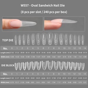<span class=keywords><strong>Uñas</strong></span> Postizas Acrílicas de Cobertura Completa Estilo Francés MELLYSE con Pegamento, Soporte sin Papel de Larga Duración, Diseño de Fototerapia de Cristal, 240 Piezas - Product Image 2