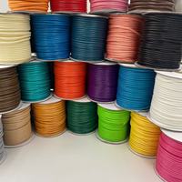 Cordon ciré rond de 3 mm en gros pour bricolage, cordon en cuir tressé à la main, ligne de cordon ciré couleurs variées pour bracelets et colliers