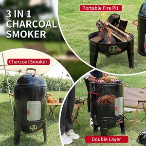 <span class=keywords><strong>Barbecue</strong></span> vertical sans fumée 3-en-1 pour l'extérieur, avec fumoir intégré, idéal pour la cuisine extérieure - Product Image 3