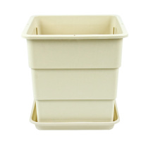 Pot de fleurs carré en PP léger et durable de haute qualité avec trou de drainage, design minimaliste moderne, capacité de 9,08 L pour la maison et le jardin