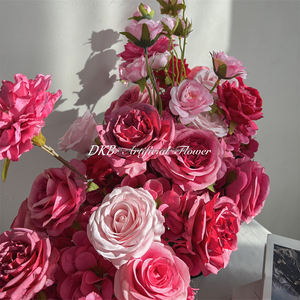 DKB Wholesale Artificial Silk Flower Runner for Wedding Mother's Day High Quality Handmade Multi-Colour Rose Table Centerpiece - Product Image 4