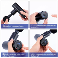 Vibromasseurs professionnels à long manche, pistolet de massage musculaire chaud/froid pour le corps, massage des tissus profonds, moteur sans balais, 4 vitesses, 4 têtes de massage, pour adultes