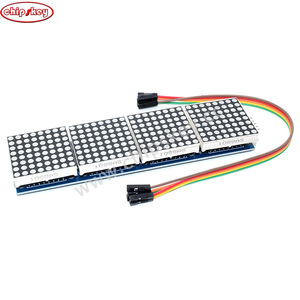 #27029 MAX7219 Módulo de matriz de puntos Microcontrolador Pantalla 4 en 1 con línea de 5 pines para Arduinos - Product Image 4