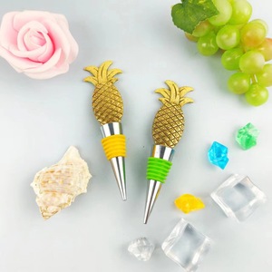 Golden Pineapple Wine Stopper Metal Sealing Universal Bottle Plug Colorful Design - Product Image 2