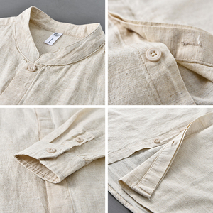 <span class=keywords><strong>Camicia</strong></span> Casual da <span class=keywords><strong>uomo</strong></span> con bottone All-Match stile coreano a manica lunga tinta unita Anti-rughe traspirante ampia aderente - Product Image 5