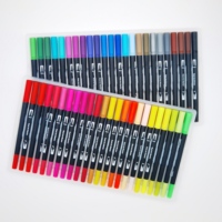 OUTAE Lot de 36 feutres double pointe pour la peinture, marqueurs de sécurité pour enfants, stylos pinceaux aquarelle personnalisables