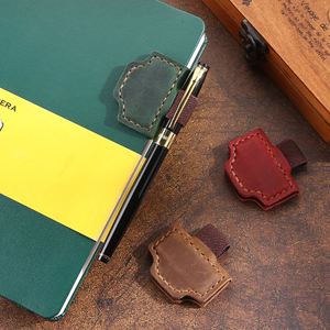 Genuine <b>Bookmark</b> with Pen Holder Magnetic Leather Pen Holder <b>Bookmark</b> for Travelers Notebook Journal Covers Magnetic Book Clip - Product Image 4