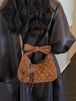 Nouveau Sac Tendance Automne 2026 Style Coréen Japonais Rétro Mignon avec Charme en Peluche, Nœud et Pois, Haute Qualité, Personnalisé, de Niche, pour Rendez-vous