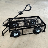 Chariot utilitaire pliable en acier à quatre roues, capacité de charge de 300 kg, chariot de jardin, chariot à benne basculante en métal, OEM
