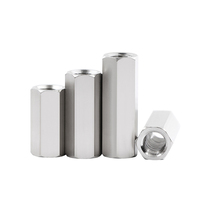 DIN 6334 Hex Coupling Nut M3-M36 Stainless Steel 304 Plain Finish Long Connecting Nut for Threaded Rod ANBOR