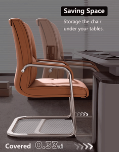 Maßgefertigter Moderner PU-Leder Chefsessel mit Chromgestell Holzrahmen Feste Armlehnen Eingebaute Kopfstütze - Product Image 4