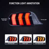 Conjunto de Luces Traseras LED de Fábrica para Ford Mustang 2015-2023, Secuenciales, de Tres Barras, Negras, Suministro al por Mayor OEM