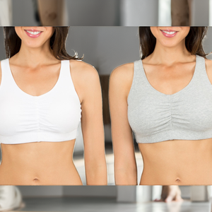 Women's Plus Size Reversible Seamless Four-Way <b>Stretch</b> Halter Neck Ruched Sports <b>Bra</b> Sleeveless Cropped Breathable Yoga Front - Product Image 2