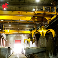 Grue aérienne à double poutre de contrôle de cabine QZ à bas prix 5 tonnes 10 tonnes 20 tonnes 50 tonnes Grue aérienne automatique à grappin à vendre