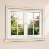 Ventanas de Aluminio de Alta Eficiencia Resistentes al Viento, Venta al por Mayor, Ventanas Abatibles con Marco de Aluminio Moderno, Seguras y Duraderas