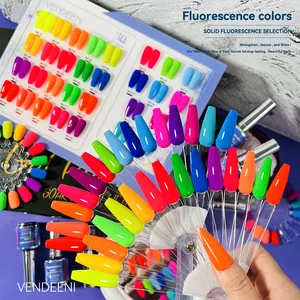 Hot Sale 15ml ungiftige Gel politur Set Fluor zierende Farbe Gel Nagellack Kit profession elle Gel UV Fabrik benutzer definierte Logo