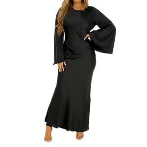 Vestido elegante personalizado para mujer, vestidos informales moldeadores de cuerpo para mujer, Vestido largo con cuello redondo y estampado de rayas de animales, vestido ajustado