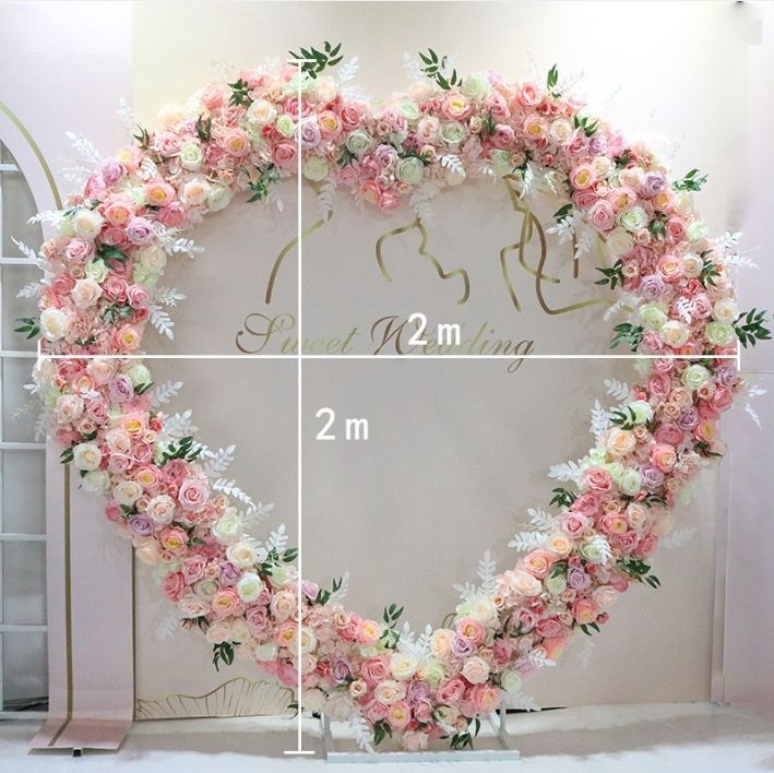 2 m arc de coeur rose A