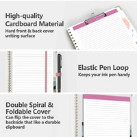 Porte-documents A4 spirale avec clip, organiseur double spirale, bande élastique et boucle de suspension – Idéal pour le bureau et les affaires – En stock – Vente en gros